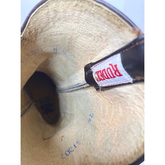 RUDEL BOTAS Brown Leather Western Boots Mens Size 26 EE/ Us 8 Mexico ❤️ - Picture 14 of 16